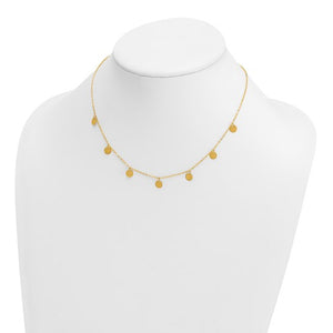 14K Dot Necklace on Neck Form