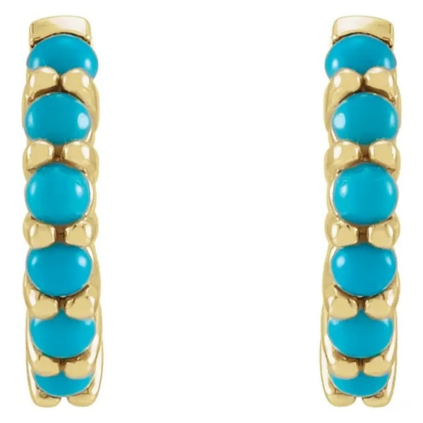 14 Karat Turquoise Hoop Earrings - Mrs. Jones & Company