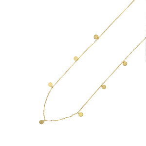 14 Karat Yellow Gold  Small Plate Necklace