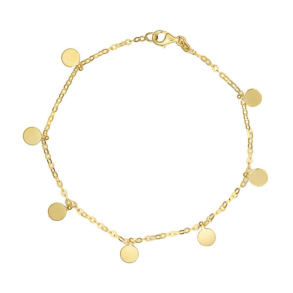 14 Karat Yellow Gold Dot Charm Bracelet - Mrs. Jones & Company
