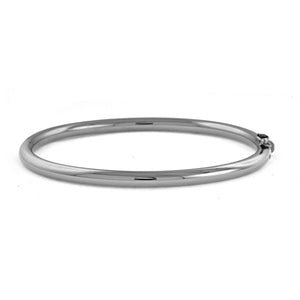 14 Karat White Gold 4mm Round Tube Bangle