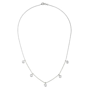 18KW Diamond Station Necklace