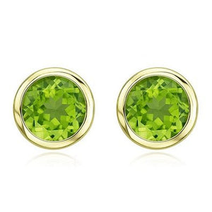 18 karat yellow gold peridot earrings