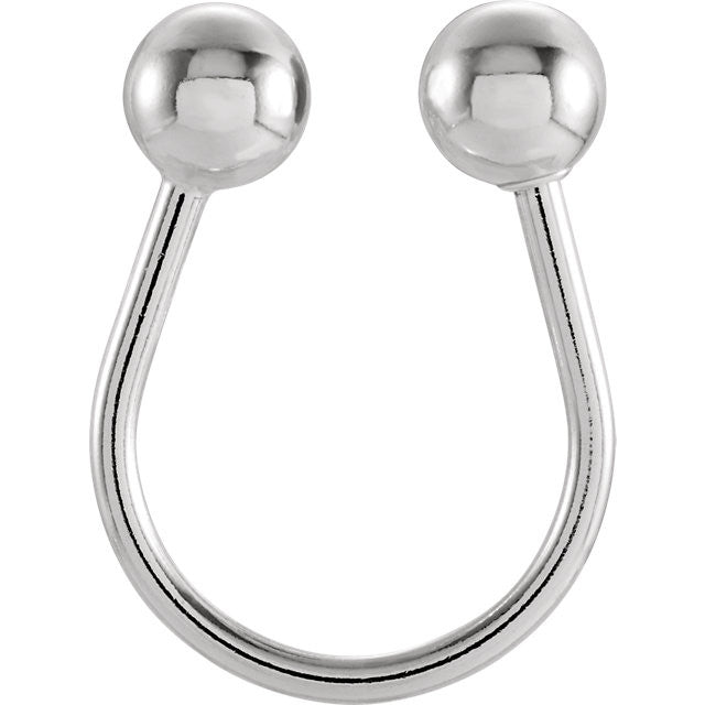 Sterling Silver U Shaped Ball Key Ring Mrs. Jones Company